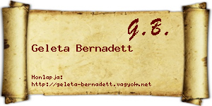 Geleta Bernadett névjegykártya